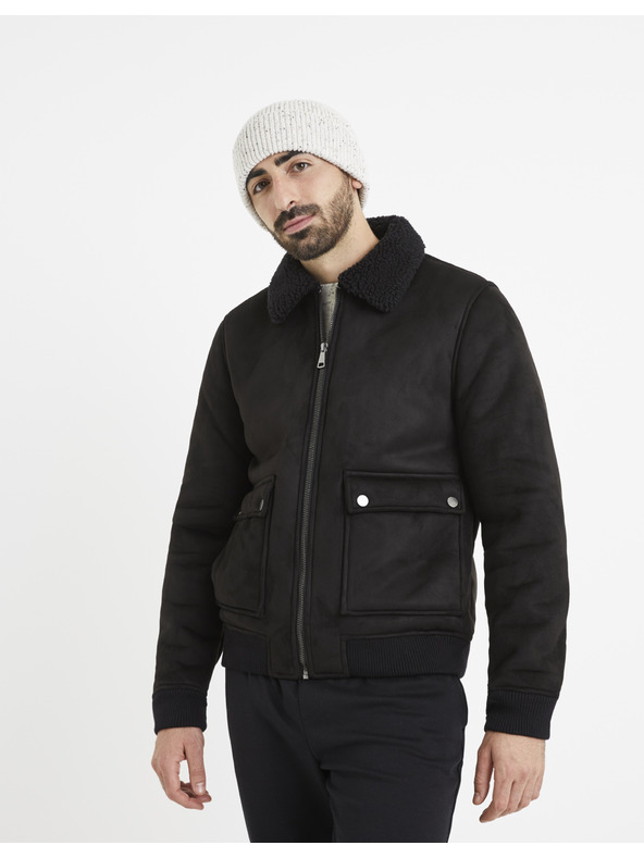 Celio Черно яке от изкуствена кожа Celio Vutoronto