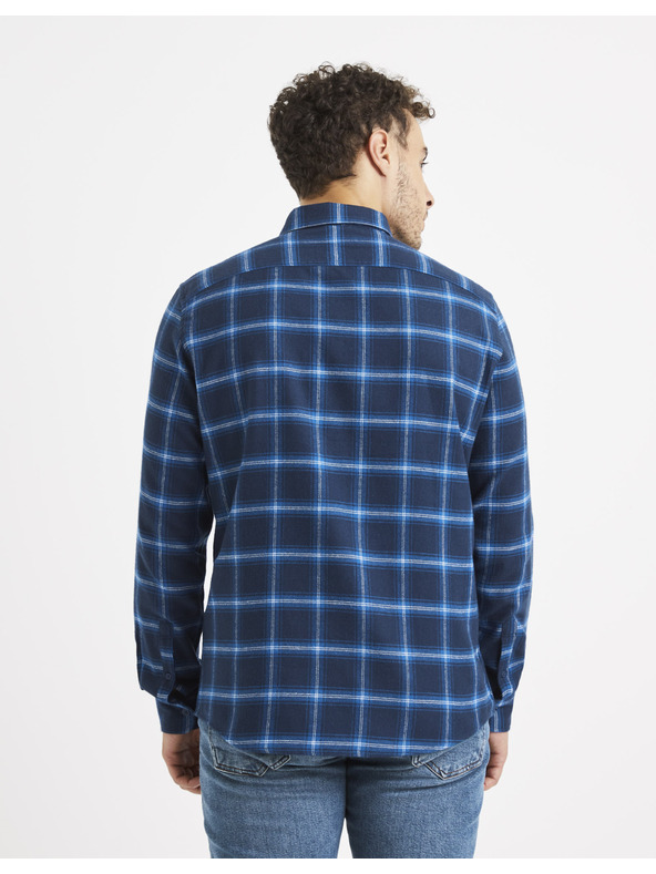 Celio Тъмно синя карирана риза Celio Vaflaca