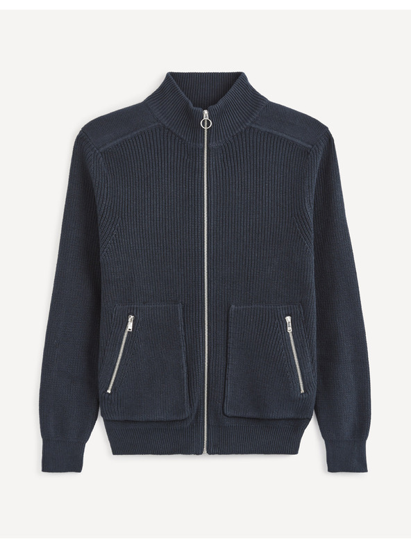 Celio Тъмносин основен пуловер Celio Vezipper