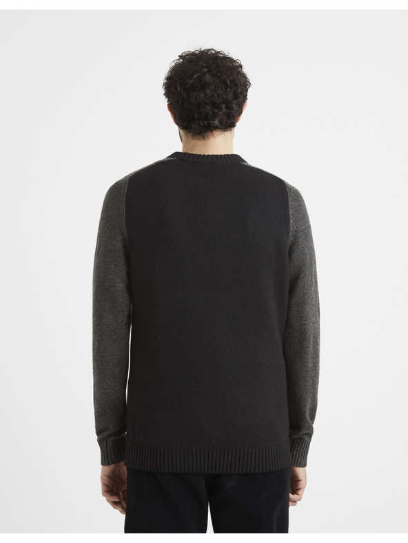 Celio Сив и черен мъжки пуловер Celio