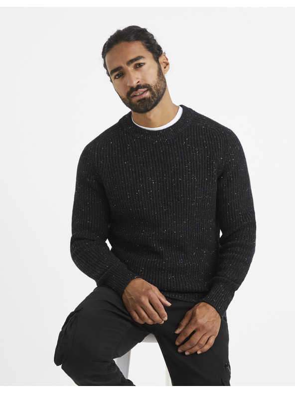 Celio Черен мъжки пуловер Celio