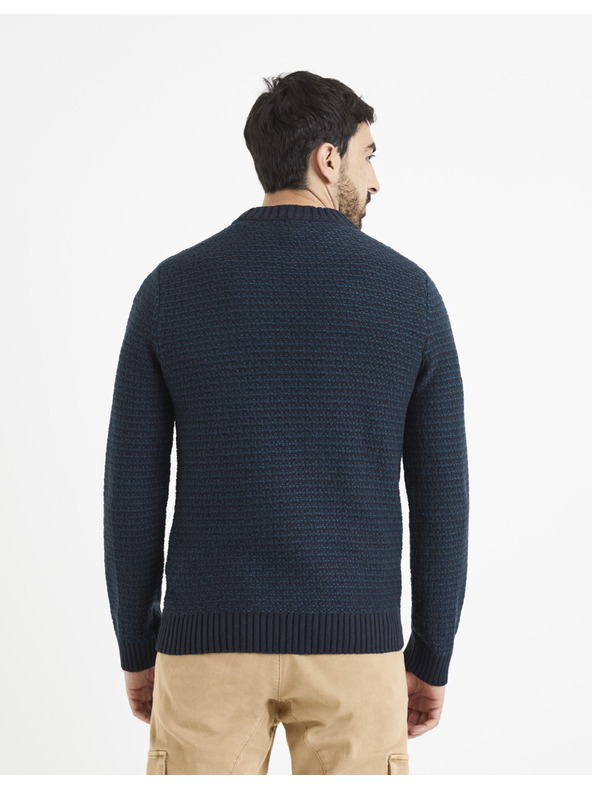 Celio Тъмносин мъжки пуловер с шарка Celio Vecountry