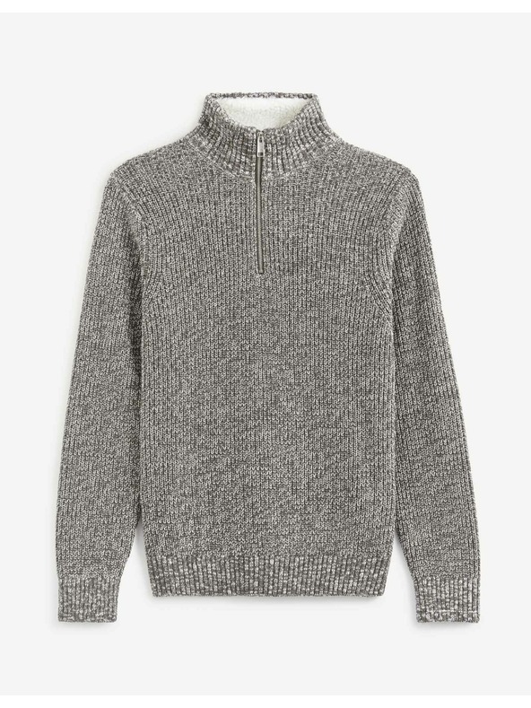 Celio Мъжки пуловер Celio Вевекинг в бяло и сиво