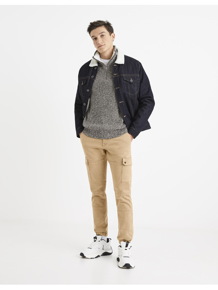 Celio Мъжки пуловер Celio Вевекинг в бяло и сиво