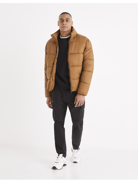 Celio Кафяво мъжко ватирано зимно яке Celio Vusun