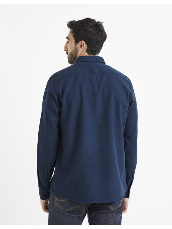 Celio Тъмно синя мъжка тениска Celio Waffle