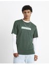 Celio Тъмнозелена мъжка тениска Celio Cefasto