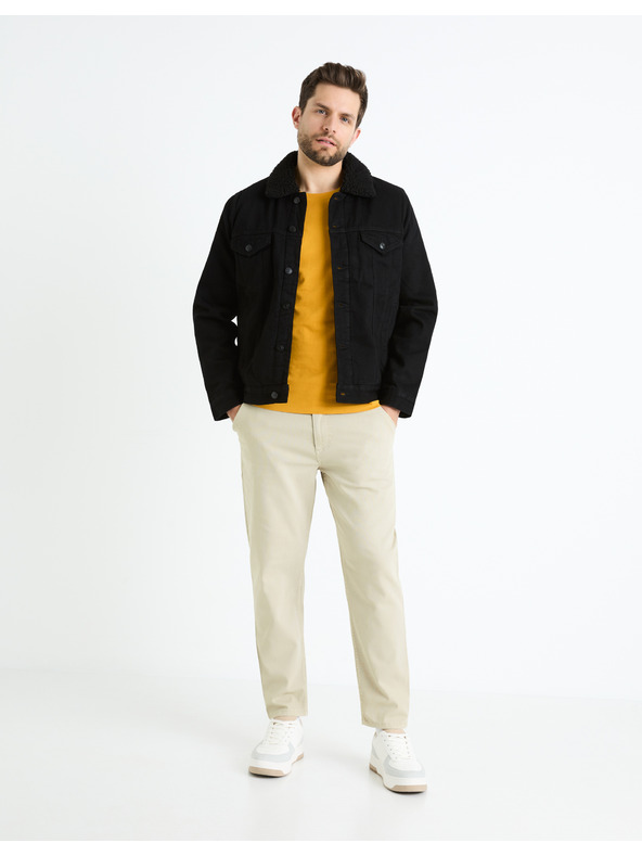 Celio Черно мъжко дънково яке с косъм Celio Cudensherp