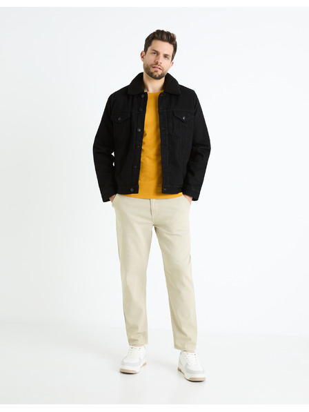 Celio Черно мъжко дънково яке с косъм Celio Cudensherp