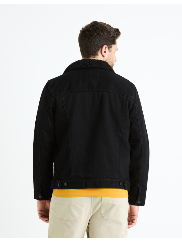 Celio Черно мъжко дънково яке с косъм Celio Cudensherp