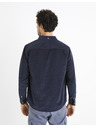 Celio Тъмносиня мъжка риза от велур Celio Carduroys