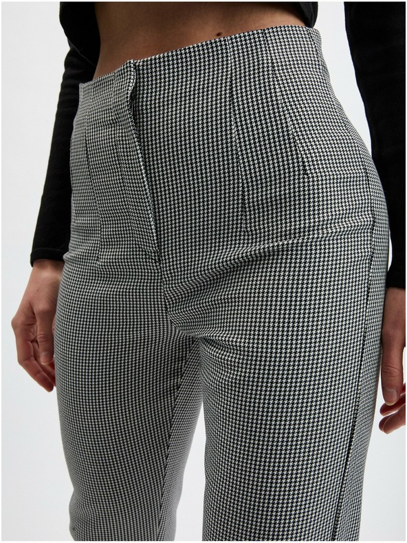 Orsay Черен дамски панталон с десен ORSAY