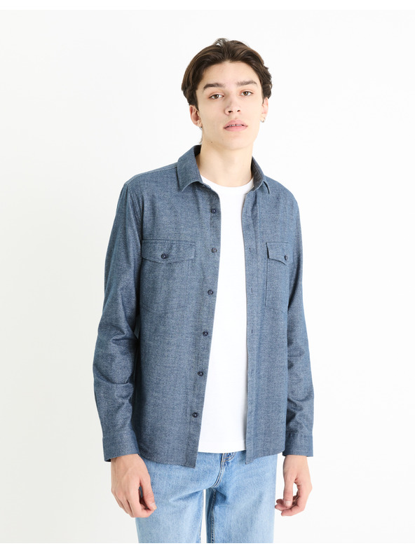 Celio Синя мъжка връхна риза Celio Fadotex