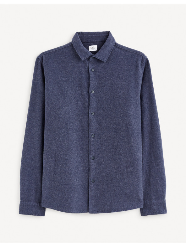 Celio Тъмносиня мъжка фланелена риза Celio Fanel