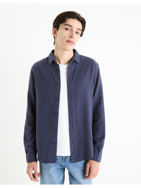 Celio Тъмносиня мъжка фланелена риза Celio Fanel