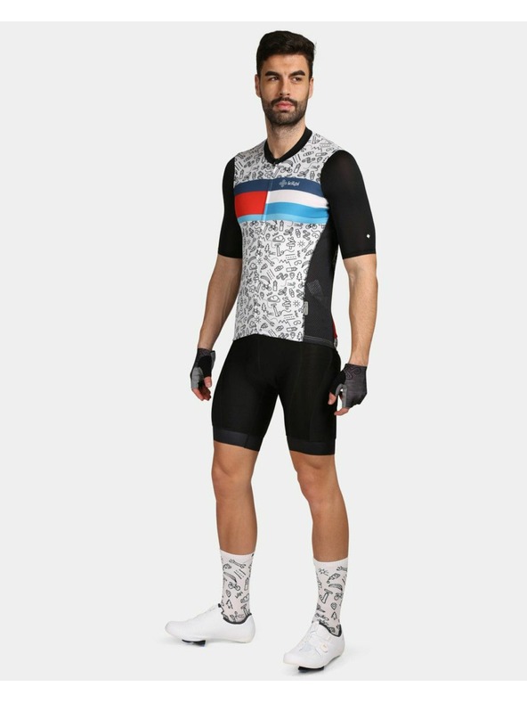 Kilpi Черно-бяла мъжка спортна тениска с щампа Kilpi RIVAL