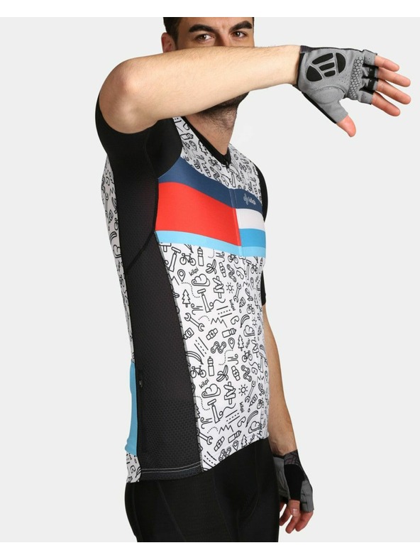 Kilpi Черно-бяла мъжка спортна тениска с щампа Kilpi RIVAL