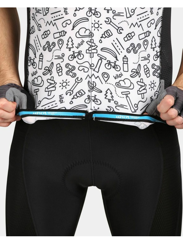 Kilpi Черно-бяла мъжка спортна тениска с щампа Kilpi RIVAL