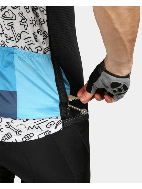 Kilpi Черно-бяла мъжка спортна тениска с щампа Kilpi RIVAL