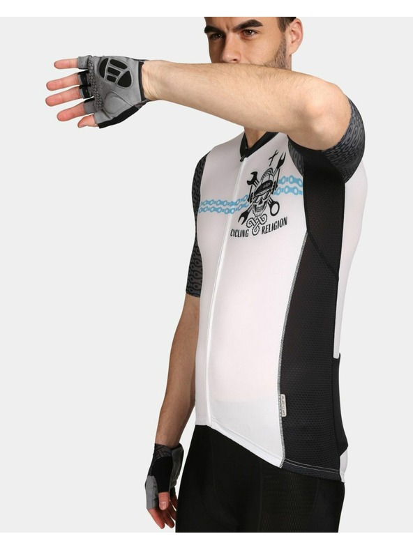 Kilpi Бяла мъжка спортна тениска с цип Kilpi RIVAL