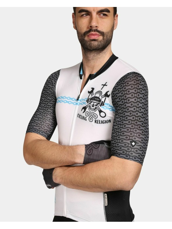 Kilpi Бяла мъжка спортна тениска с цип Kilpi RIVAL