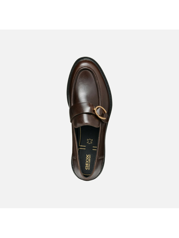 Geox Тъмнокафяви дамски мокасини Geox Walk pleasure