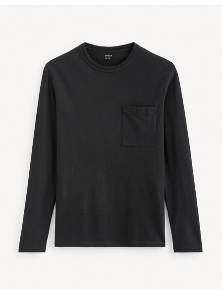 Celio Черна мъжка основна риза с джоб Celio