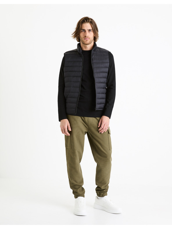 Celio Черна мъжка основна риза с джоб Celio