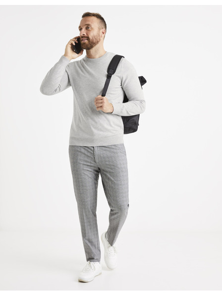 Celio Светлосив мъжки основен пуловер Celio