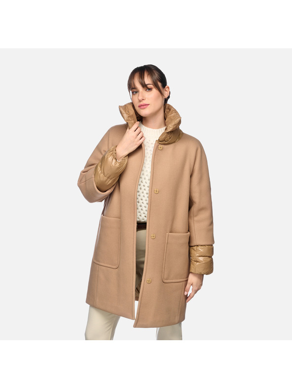 Geox Кафяво дамско палто Geox Diamanta