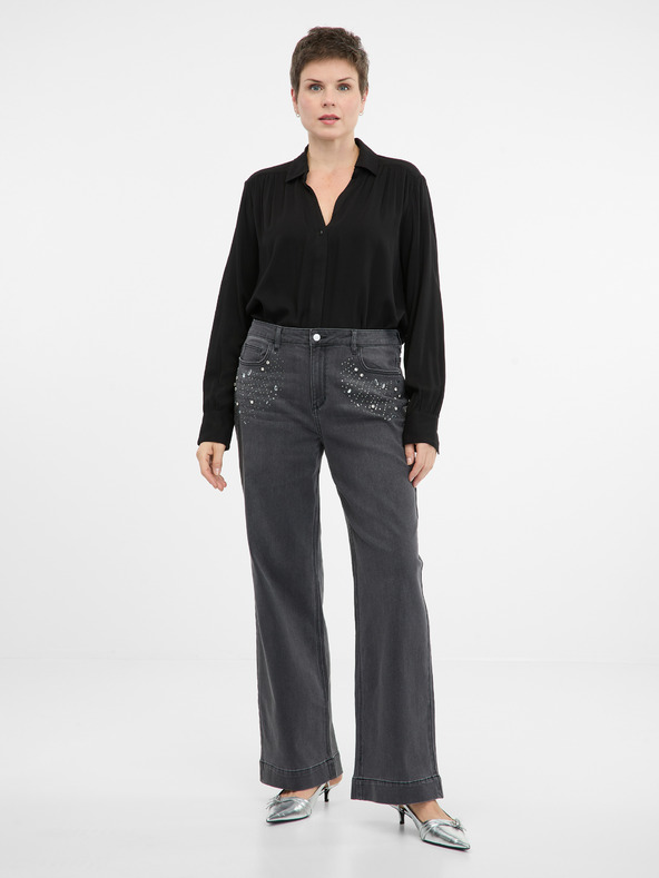 Orsay Черна дамска блуза ORSAY