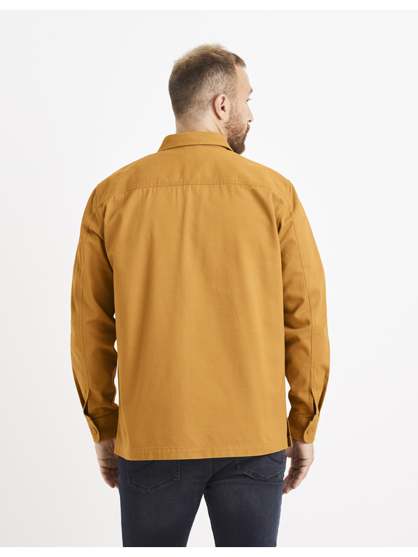 Celio Горчица Мъжка риза с джобове Celio