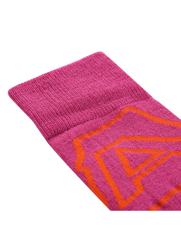 ALPINE PRO Тъмно розови дамски чорапи от мериносова вълна ALPINE PRO Phalte