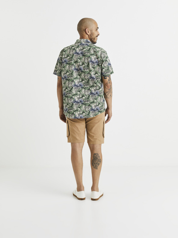 Celio Синьо-зелена мъжка риза с шарки Celio Vawai