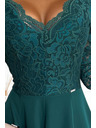 numoco Елегантна дантелена дълга рокля с деколте - зелена Numoco AMBER