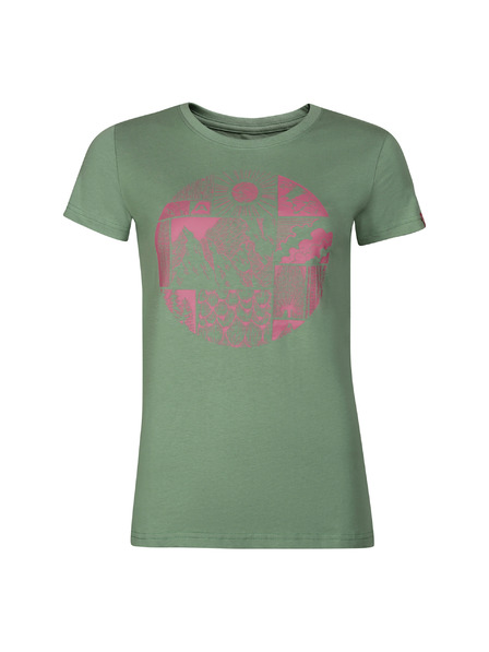 ALPINE PRO Зелена дамска тениска с щампа ALPINE PRO ECCA