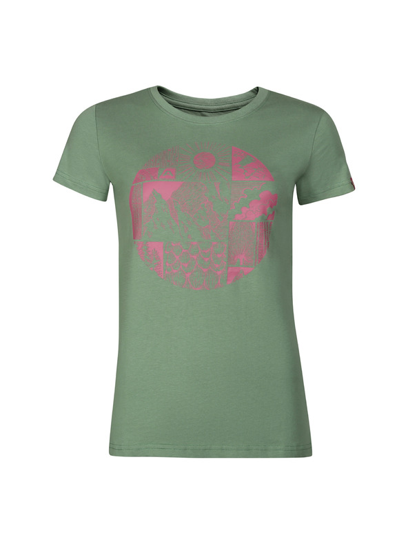 ALPINE PRO Зелена дамска тениска с щампа ALPINE PRO ECCA