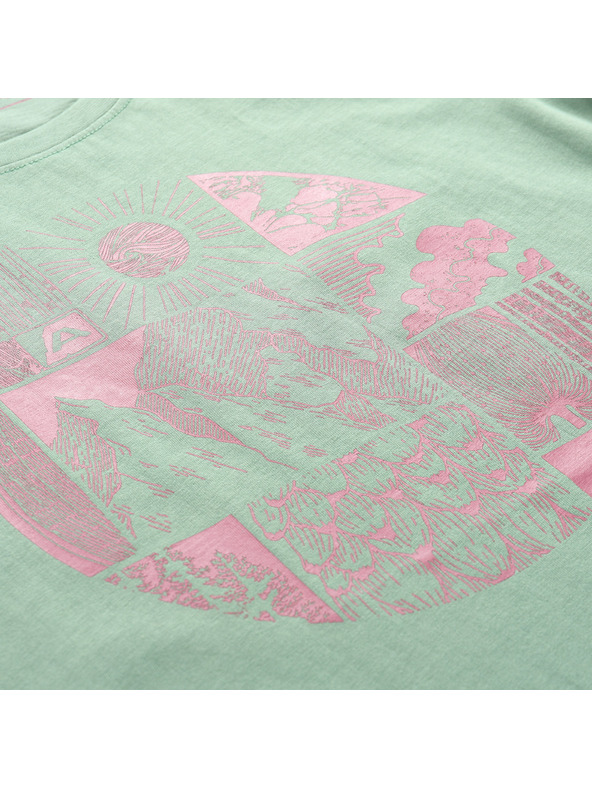 ALPINE PRO Зелена дамска тениска с щампа ALPINE PRO ECCA