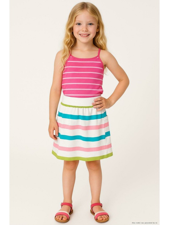 ALPINE PRO Бяла раирана пола за момичета ALPINE PRO Owelo