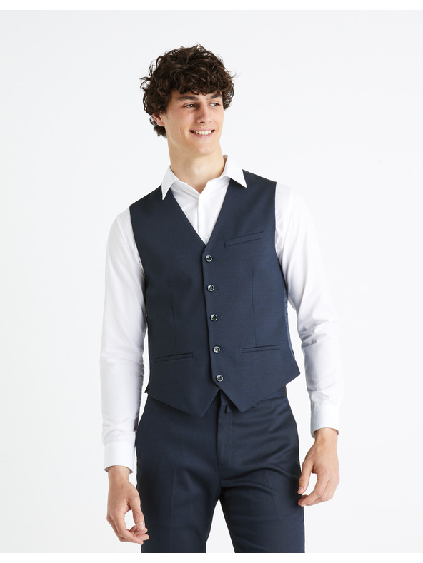 Celio Тъмносиня жилетка Celio Rugidiam