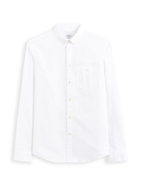 Celio Бяла мъжка памучна риза Celio Daxford