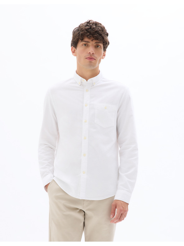 Celio Бяла мъжка памучна риза Celio Daxford