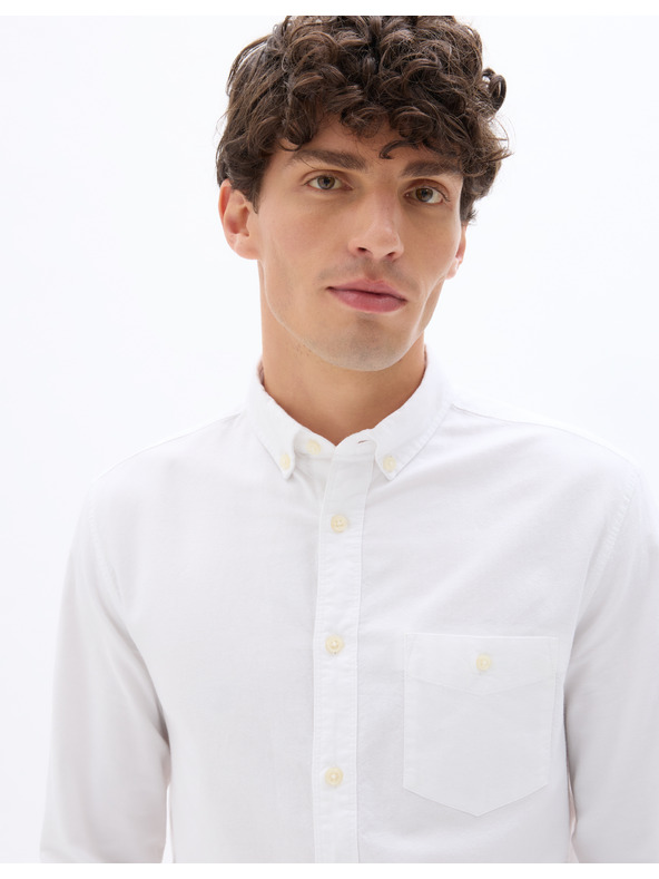 Celio Бяла мъжка памучна риза Celio Daxford