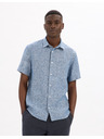 Celio Синя мъжка ленена риза Celio Damralin