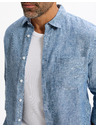 Celio Синя мъжка ленена риза Celio Daflix