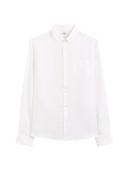 Celio Бяла мъжка ленена риза Celio Daflix