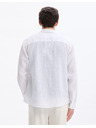 Celio Бяла мъжка ленена риза Celio Daflix