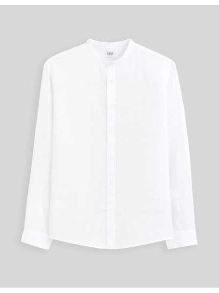 Celio Бяла мъжка ленена риза Celio Damaolin