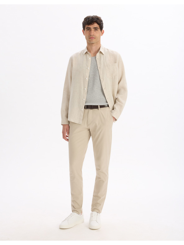 Celio Кремава мъжка ленена риза Celio Daflix