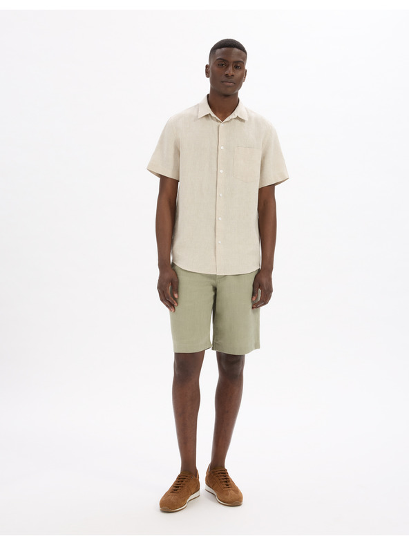 Celio Кремава мъжка ленена риза Celio Damarlin